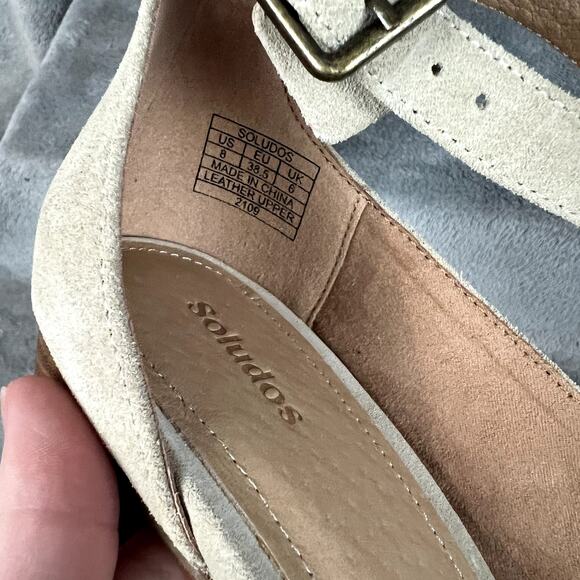 Soludos Gemma Heel Shoes Womens 8 Beige Suede Leather Strappy Anthropologie - Picture 7 of 13